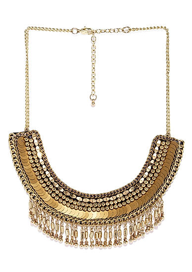 Gold Tone Beaded Necklace For Women