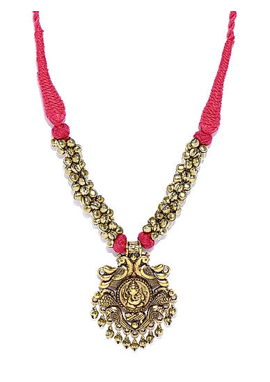 Gold-Toned Pink Mor Necklace