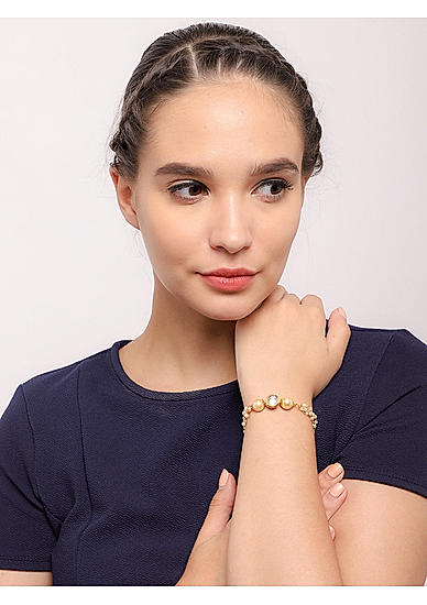 Women Gold-Toned Metal Link Bracelet