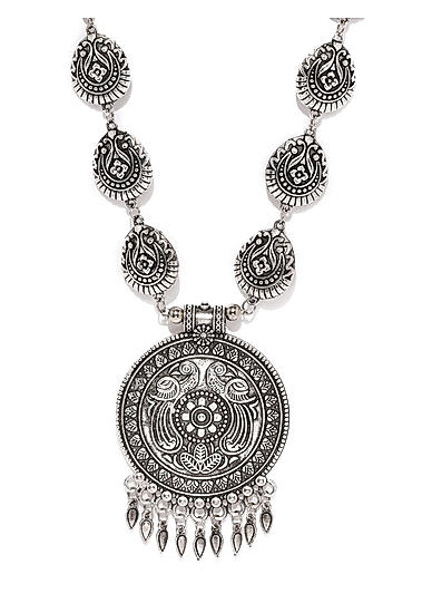 Oxidised Silver-Toned Necklace For Women