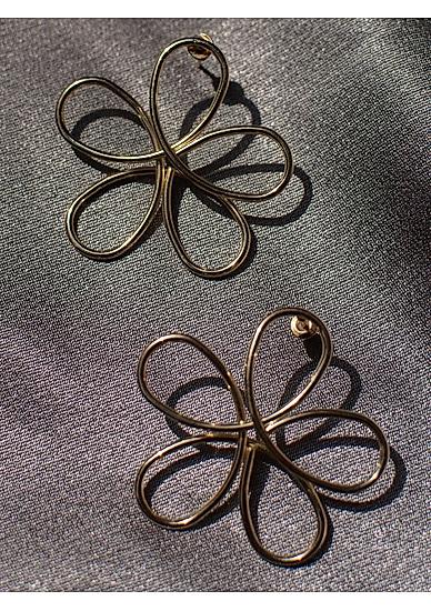 Gold Plated Floral Drop Earring