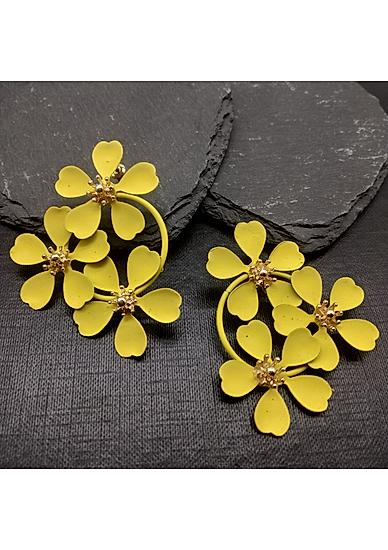 Yellow Gold Plated Floral Drop Earring