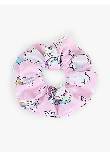 Pink Unicorn Printed  Kids Scrunchie Rubberband