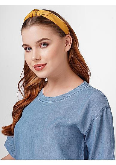 Toniq Yellow Top knotted Hair Band For Women