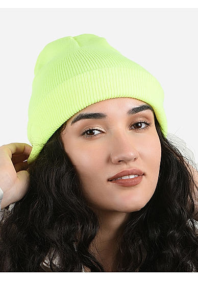 Toniq Attractive Neon Green  Special Winter  Seasonal Wear Synthetic Wool Cap For Women 