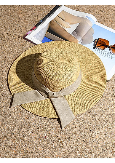 Stylish Beige Printed Scarf Summer Beach Hats For Women
