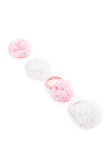 Toniq Kids Set Of 4 Pretty White and Pink Tulle Rubber Band For Girls
