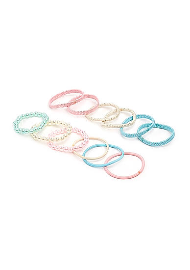 ToniQ Kids Set of 12 Pastel Color Rubber Band For Girls.