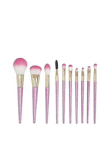 Pretty in Pink Set of 10 Makeup Brushes