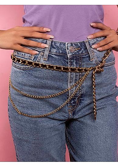 Gold Plated Linked Layered Belt Hip Chain