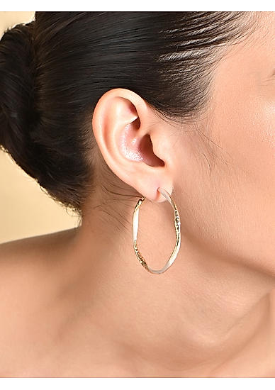 Gold Korean Circular Hoop earrings women