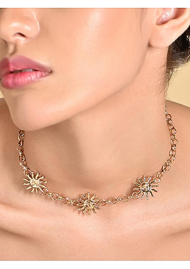 Gold Sun Statement  Choker necklace