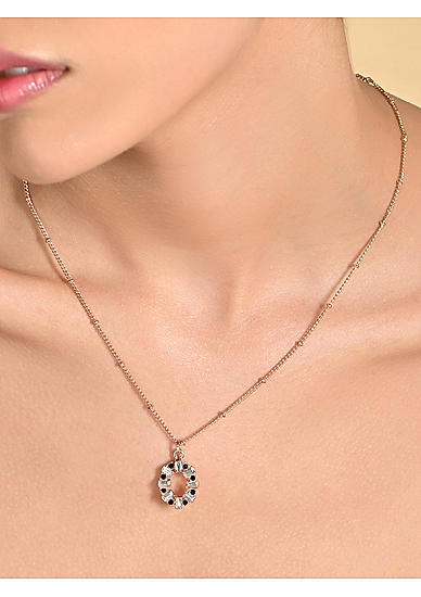 Gold plated Floral layer CZ necklace