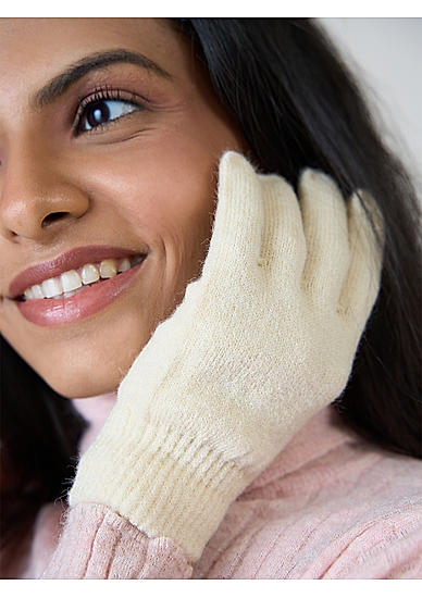 Beige Touchscreen Enabled  Winter Gloves