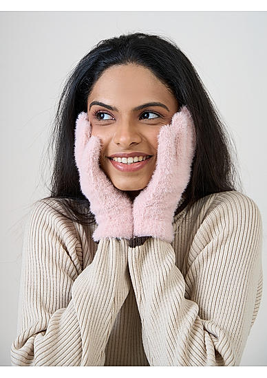 Pink Touchscreen Enabled Winter Gloves