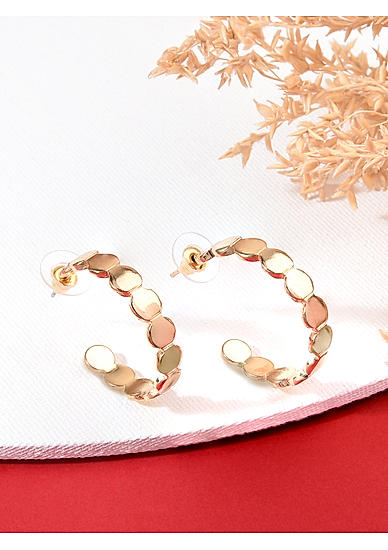 Toniq Stylish Gold Plated Hoop Earring for Women