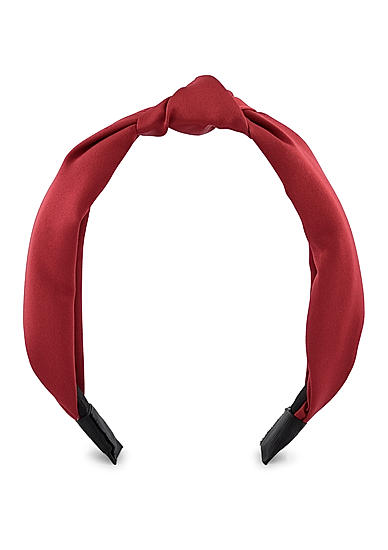 Toniq Elegant Red Satin Top Knot Hair Band For Women