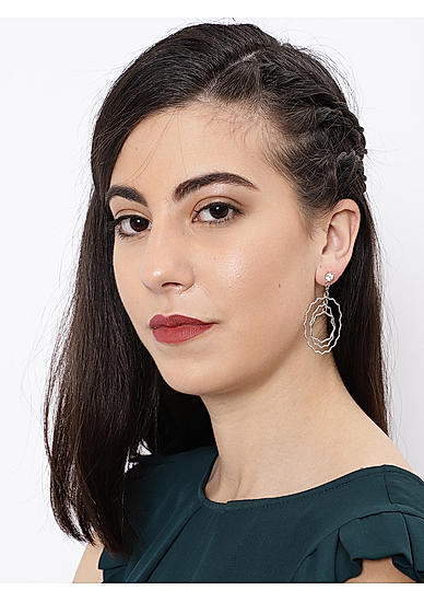 Silver Contemporary Swirl Drop Earrings For Women
