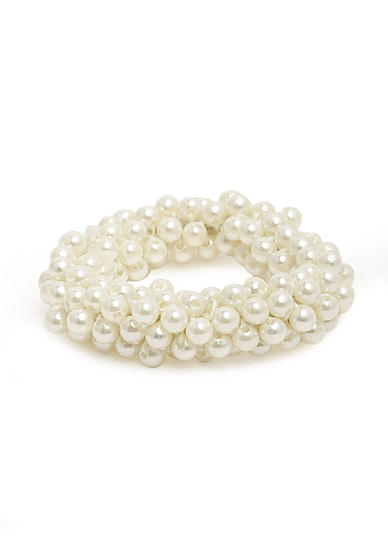 White Pearl Rubber Band For Women