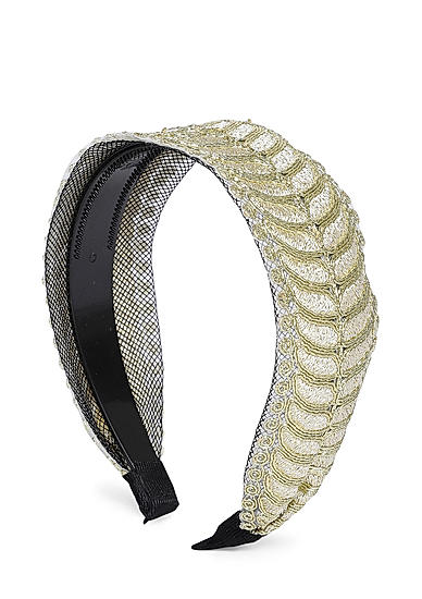 Gold-Toned Embroidered Hairband
