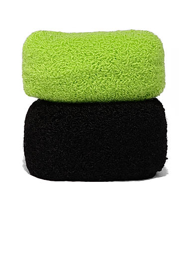 Black and Neon Green Set Of 2 Ponytail Holders
