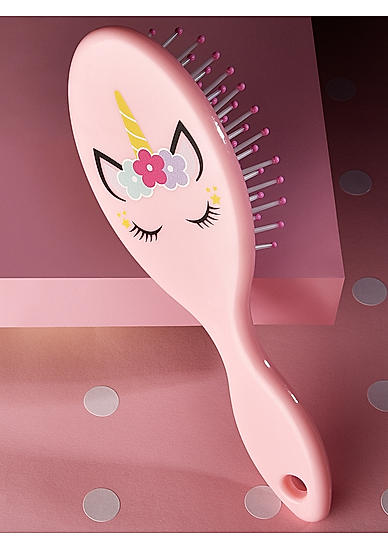 Toniq Kids Pink Magical Unicorn Printed Paddle Hair Brush For Kids and Children 