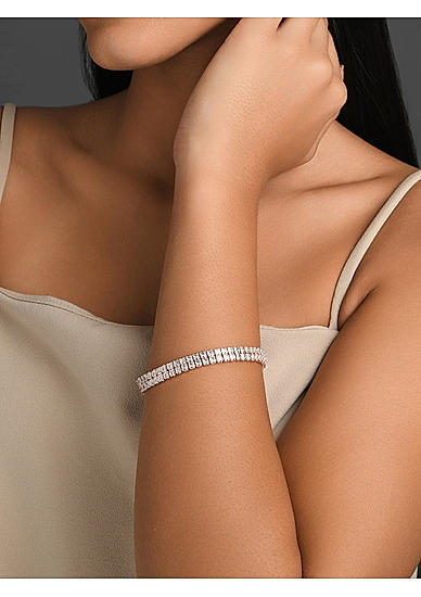 Fida  Luxurious Gold-Plated  American Diamond Women Bracelet 