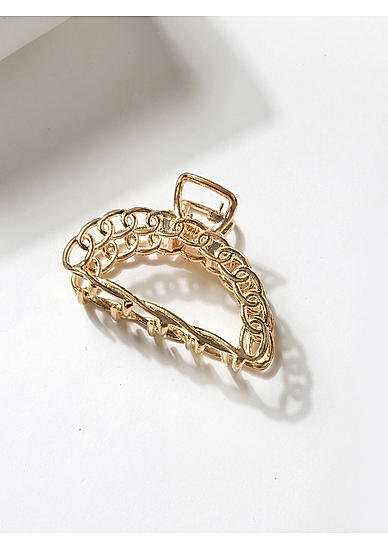 Gold Metal Linked Looped Claw Clip