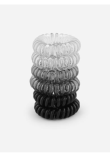 Set Of 6 Multicolor Wired Spiral Rubber Band 
