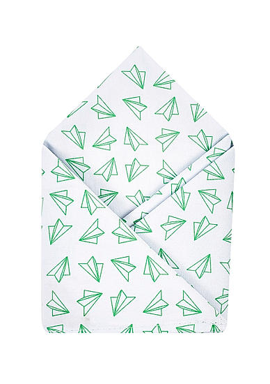 Brocode Classic Mens White Chasing Paper Planes Pocket Square