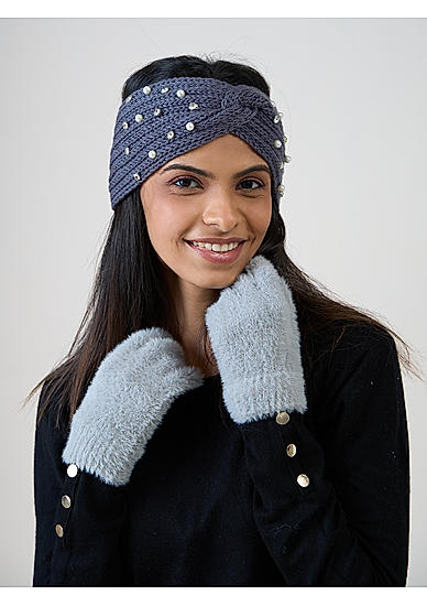 Grey Headband & Gloves combo Set- Stay Stylish & Warm