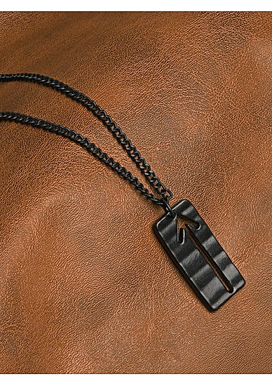 The Bro Code Black Dog Tag Charm Pendant Necklace For Men