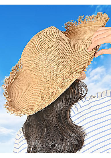 Women Tan Foldable Summer Beach Floppy  Hat