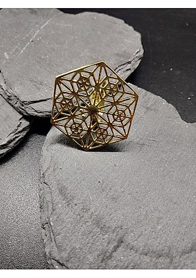 Gold Plated Geometric Statement Ring