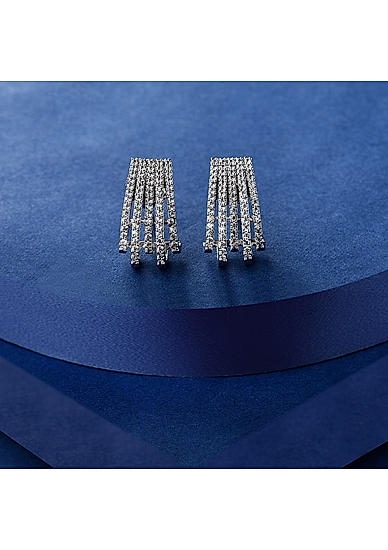 Amavi Silver AD Stud Earrings For Women