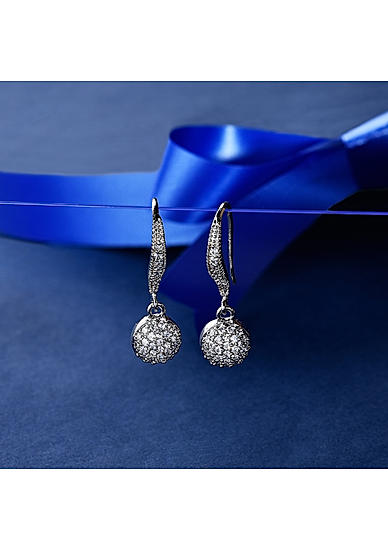 Amavi Silver AD  Embellished Drop Earrings For Women