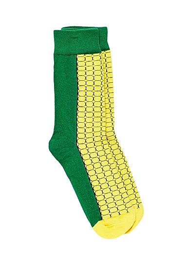  Bro Code Men Yellow and Green Patterned Above Ankle Length Socks
