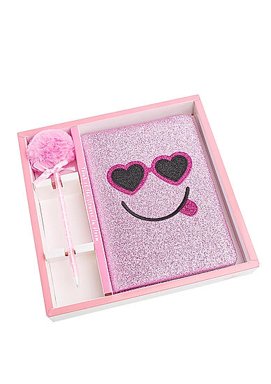 Set of Glitter Notebook with Fluffy Pen 