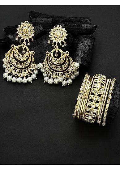 Jewellery Sets | Combo Thread Pendant With Earrings And Bangles | Freeup