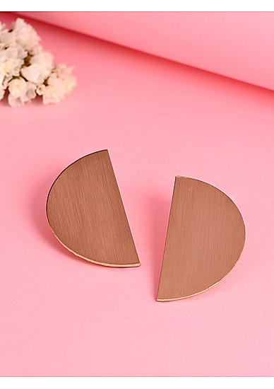 Wooden Gold Plated Contemporary Stud  Earring