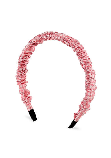 Toniq Kids Pink  Checked Ruffled Fabric Hair Band For Kids Girls/Children