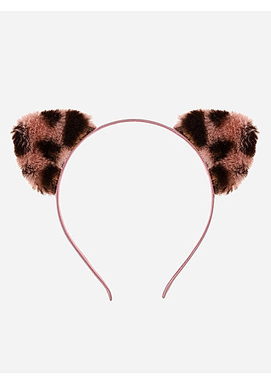 Black & Brown Tiger Printed Cat Ear Kids Hair Band 