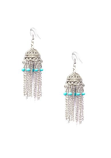 Silver-Toned Dome-Shaped Jhumkas-ONESIZE-Silver