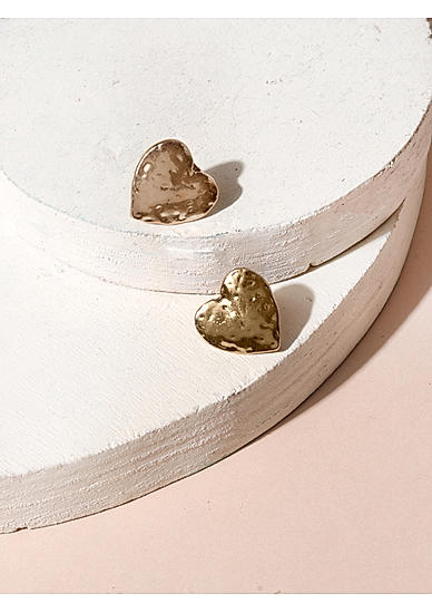 Gold Plated Heart Stud Earring