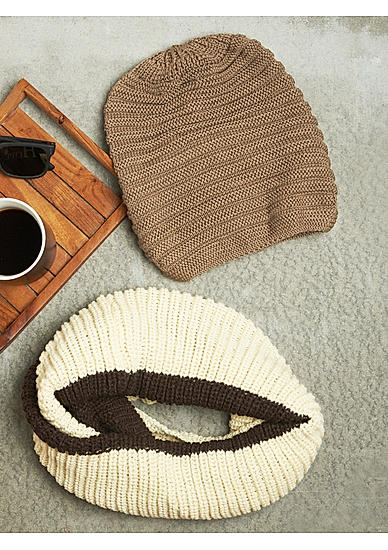 The Bro Code Winter Special Combo of 1 Beige Beanie and 1 Cream Shawl for men