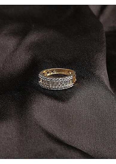 Gold-toned Embellished Round Band Ring
