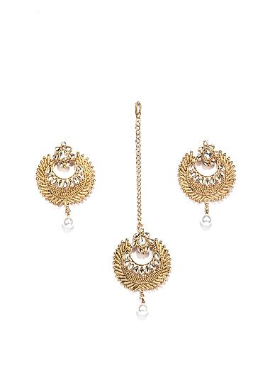 Gold-Plated Stone-Studded Jewellery Set