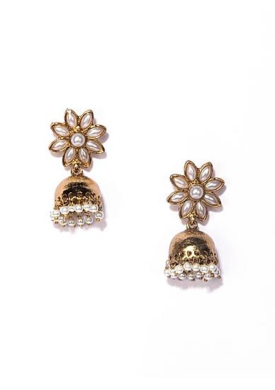 Gold-Toned Dome-Shaped Jhumkas