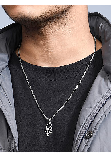 The Bro Code Silver Plated Sleek Pendant Necklace for Men