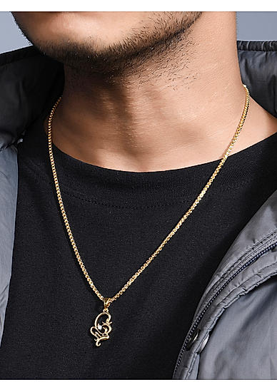 The Bro Code Gold Plated Sleek Pendant Necklace for Men